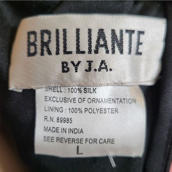 Brilliante Vintage Silk Column Black Dress Beaded Formal Illusion Neck and Back - Picture 13 of 16